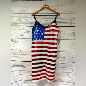 USA American Flag Sequin Dress
